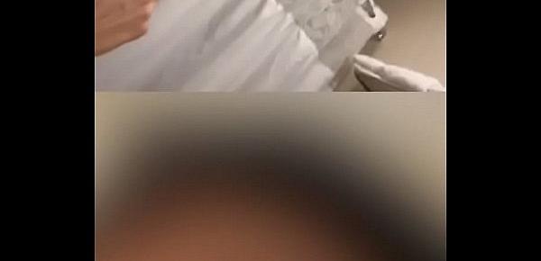  This just happened on periscope her first live she suck bf cock and gets bent over the bed to be fucked on live.